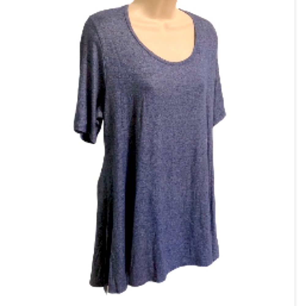 LULAROE High Low SIMPLY COMFORTABLE Blue Tunic Long Tee Mini Dress Womens Large